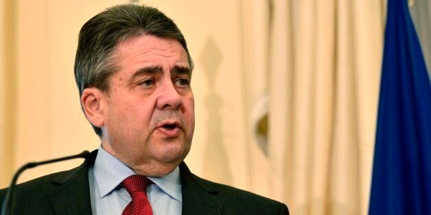 German Foreign Minister Sigmar Gabriel speaks during a press conference with his Greek counterpart in Athens, on March 23, 2017. / AFP PHOTO / LOUISA GOULIAMAKI (Photo credit should read LOUISA GOULIAMAKI/AFP/Getty Images)