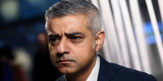 Mayor of London Sadiq Khan speaks during a television interview during London Fashion Week Men's 2017 in London, Britain January 6, 2017. REUTERS/Neil Hall