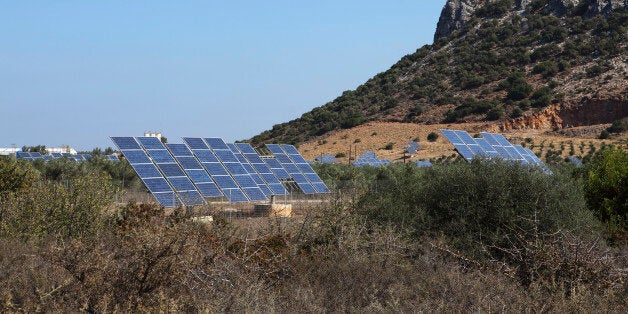 (GERMANY OUT) Photovoltaic modules, also known as solar panels on the island of Crete, Greece (Photo by Forster/ullstein bild via Getty Images)