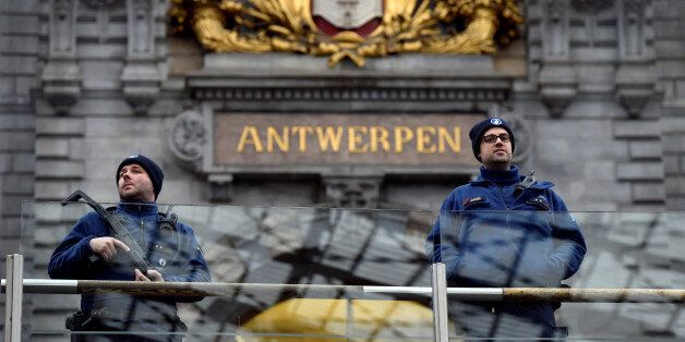 Belgian police officers patrol in the central station, in Antwerp, Belgium March 3, 2017. REUTERS/Eric Vidal