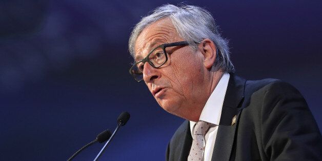 SAN GILJAN, MALTA - MARCH 30: Jean-Claude Juncker, President of the European Commission, speaks at the European People's Party (EPP) Congress on March 30, 2017 in San Giljan, Malta. The EPP, which includes many European Christian democratic parties, is bringing together leaders from across Europe for a two-day congress. Europe is facing a new reality since yesterday, when United Kingdom officially triggered Article 50 to leave the European Union. (Photo by Sean Gallup/Getty Images)