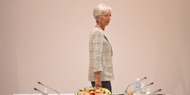 International Monetary Fund (IMF) boss Christine Lagarde takes part in a dialogue with world leaders at the G7 Summit in Shima in Mie prefecture on May 27, 2016.A British secession from the European Union in next month's referendum could have disastrous economic consequences, G7 leaders warned on May 27 at the close of the summit in Japan. / AFP / STEPHANE DE SAKUTIN (Photo credit should read STEPHANE DE SAKUTIN/AFP/Getty Images)