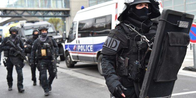 PARIS, FRANCE - MARCH 18 : French anti-terrorist force RAID operate at Orly Airport, near Paris, France on March 18, 2017 following the shooting of a man by French security forces. Security forces at Paris' Orly airport shot dead a man who took a weapon from a soldier, the interior ministry said. (Photo by Mustafa Yalcin/Anadolu Agency/Getty Images)