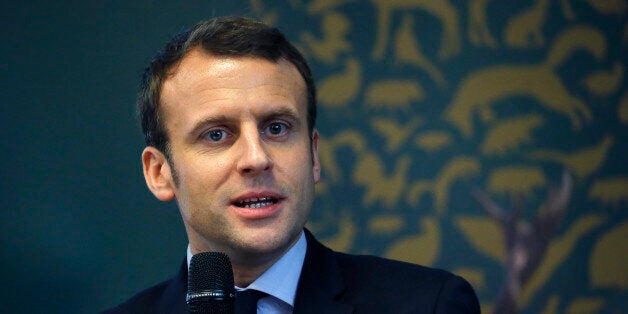 PARIS, FRANCE - MARCH 14: Former French Economy Minister, founder and President of the political movement 'En Marche !' (On move!) and French presidential election candidate Emmanuel Macron delivers a speech during a meeting of the General Assembly of the French National Federation of Hunters on March 14, 2017 in Paris, France. Emmanuel Macron is candidate for the France's 2017 presidential elections. (Photo by Chesnot/Getty Images)