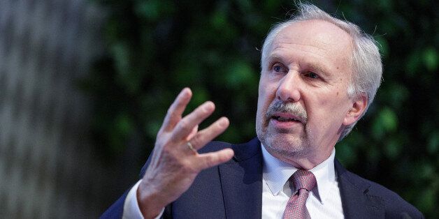 Ewald Nowotny, governor of Austria's central bank, gestures as he speaks during the Global Economy Lecture at the Austrian central bank, also known as the Oesterreichische Nationalbank (OeNB), in Vienna, Austria, on Monday, Nov. 16, 2015. Euro-area core inflation increased to the highest since August 2013, offering the European Central Bank an unexpected reprieve. Photographer: Lisi Niesner/Bloomberg via Getty Images
