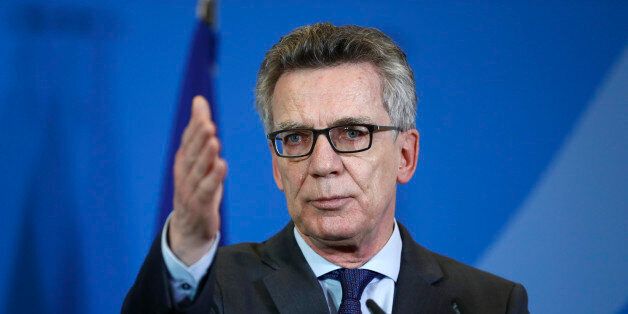 German Interior Minister Thomas de MaiziÃ¨re attends a press conference with his new French counterpart on December 19, 2016 in Berlin. / AFP / Odd ANDERSEN (Photo credit should read ODD ANDERSEN/AFP/Getty Images)