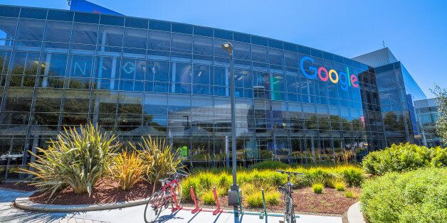 Mountain View, CA, United States - August 15, 2016: bikes used by Google employees to move around the Googleplex. Google is a multinational corporation specializing in Internet services and products.