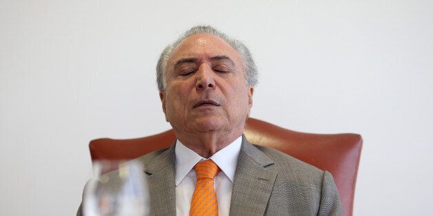 Brazil's President Michel Temer, reacts during an interview with Reuters at his office in Brasilia, Brazil, January 16, 2017. REUTERS/Adriano Machado