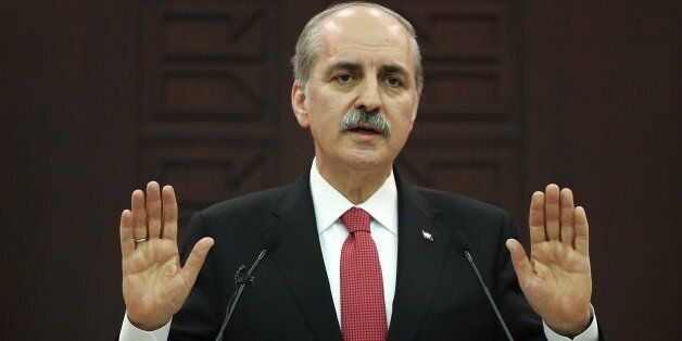 ANKARA, TURKEY - MARCH 13: Turkish Deputy Prime Minister Numan Kurtulmus gives a speech during a press conference after the cabinet meeting in Ankara, Turkey on March 13, 2017. (Photo by Emin Sansar/Anadolu Agency/Getty Images)