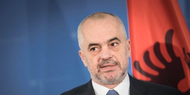 BERLIN, GERMANY - FEBRUARY 15: Edi Rama, Prime Minister of Albania, is pictured during a press conference on March 10, 2017 in Berlin, Germany. (Photo by Florian Gaertner/Photothek via Getty Images)