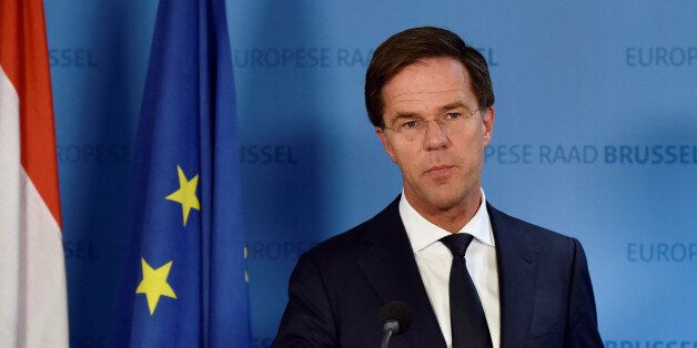 Netherlands' Prime Minister Mark Rutte holds a news conference during an EU Summit at the European Council headquarters in Brussels, Belgium December 15, 2016. REUTERS/Eric Vidal