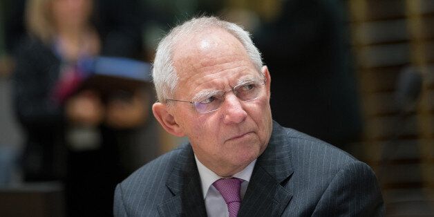 Wolfgang Schaeuble, Germany's finance minister, looks on ahead of an Ecofin meeting of European Union (EU) finance ministers in Brussels, Belgium, on Tuesday, Feb. 21, 2017. Euro-area finance ministers on Monday poured cold water on a quick disbursal of new aid payments, with Athens and its creditors agreeing to pick up discussions in the coming days. Photographer: Jasper Juinen/Bloomberg via Getty Images