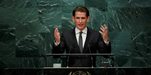 Austrian Foreign Minister Sebastian Kurz addresses the United Nations General Assembly in the Manhattan borough of New York, U.S. September 21, 2016. REUTERS/Eduardo Munoz