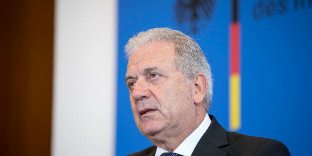 BERLIN, GERMANY - FEBRUARY 21: EU Commissioner for Migration, Home Affairs and Citizenship Dimitris Avramopoulos gives a press statement about migration and safety at the German Ministry of the Interior on February 21, 2017 in Berlin, Germany. (Photo by Inga Kjer/Photothek via Getty Images), Dimitris Avramopoulos