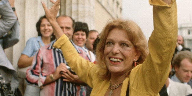 Melina Merkouri in Athens during election. (Photo by ï¿½ï¿½ Vittoriano Rastelli/CORBIS/Corbis via Getty Images)