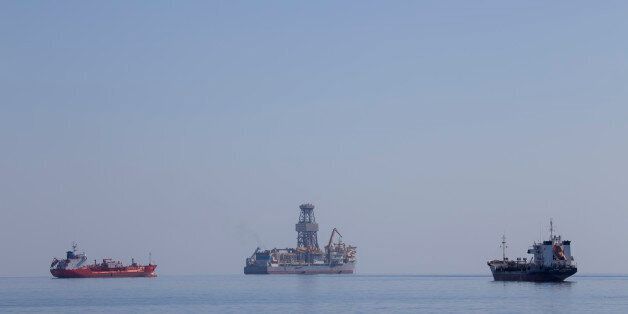 LIMASSOL, CYPRUS - NOVEMBER 04: The drillship Pacific Khamsin on November 04, 2016 in Limassol, Cyprus.Total will likely commence exploring for gas in their offshore Block 11 concession in early 2017.Noble Energy received the concession to explore block 12 in October 2008. In August 2011, Noble entered into a production-sharing agreement with the Cypriot government regarding the block's commercial development. The Cyprus A gas field is a Cypriot natural gas field that was discovered in 2011. It will begin production in 2015 and will produce natural gas and condensates. The total proven reserves of the Cyprus A gas field are around 7 trillion cubic feet and production is slated to be around 300 million cubic feet/day. (Photo by Athanasios Gioumpasis/Getty Images)