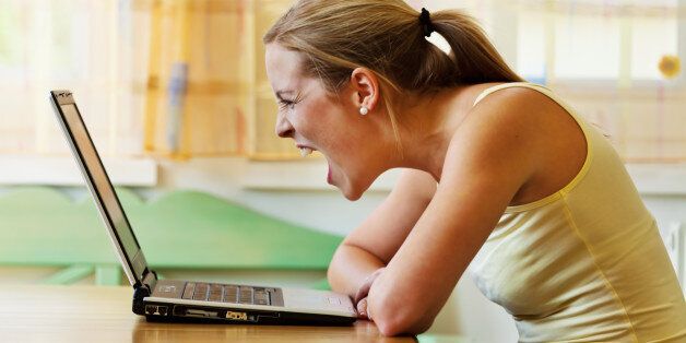 (GERMANY OUT) woman is angry about her computer - 11.08.2011 (Photo by Wodicka/ullstein bild via Getty Images)