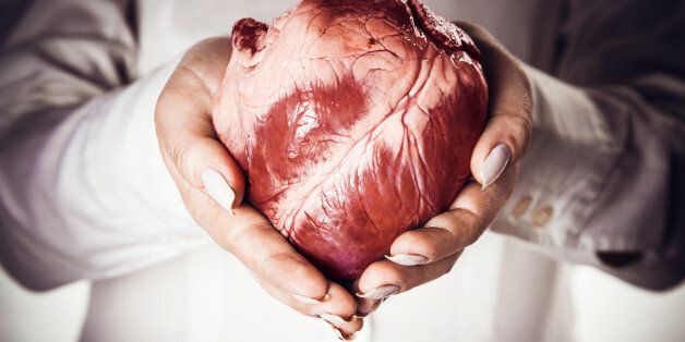 heart in hands, abstract creative background