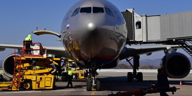 VLADIVOSTOK, RUSSIA - FEBRUARY 9, 2017: An Aeroflot passenger plane at the Vladivostok International Airport. Russia is celebrating the 94th birthday of Russian civil aviation on 9th February 2017. Yuri Smityuk/TASS (Photo by Yuri Smityuk\TASS via Getty Images)