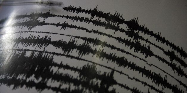 An image stored on March 7, 2015 shows a seismograph record of volcanic activity of Mount Sinabung in the observation center in Karo, Sumatra, Indonesia. Mount Sinabung, which began erupting in September 2013 when it start lettuce again on two days ago by the ash cloud reached about 4,700 meters to the south, with the earthquake avalanches sixteen times, fifteen times the low-frequency earthquakes, seven hybrid earthquakes that threaten the village . Head of the team of Volcanology and Geological Hazard Mitigation (PVMBG) said local (Photo by Ivan Damanik/NurPhoto) (Photo by NurPhoto/NurPhoto via Getty Images)