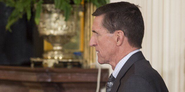 National Security Advisor Michael Flynn arrives for a press conference between US President Donald Trump and Canadian Prime Minister Justin Trudeau in the East Room of the White House in Washington, DC, February 13, 2017.The White House announced February 13, 2017 that Michael Flynn has resigned as President Donald Trump's national security advisor, amid escalating controversy over his contacts with Moscow. In his formal resignation letter, Flynn acknowledged that in the period leading up to Trump's inauguration: 'I inadvertently briefed the vice president-elect and others with incomplete information regarding my phone calls with the Russian ambassador.' / AFP / SAUL LOEB (Photo credit should read SAUL LOEB/AFP/Getty Images)