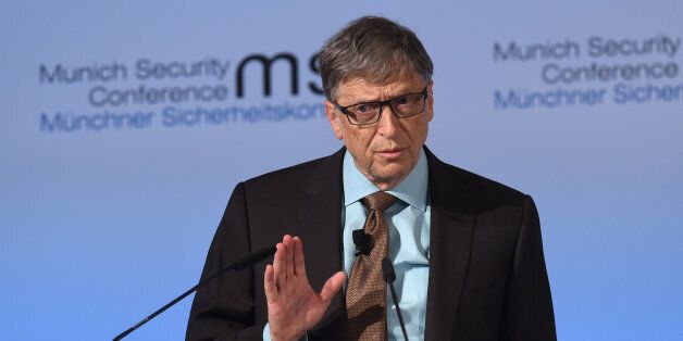 Bill Gates, co-chairman of the Bill & Melinda Gates Foundation speaks during the second day of the 53rd Munich Security Conference (MSC) at the Bayerischer Hof hotel in Munich, southern Germany, on February 18, 2017. / AFP / Christof STACHE (Photo credit should read CHRISTOF STACHE/AFP/Getty Images)