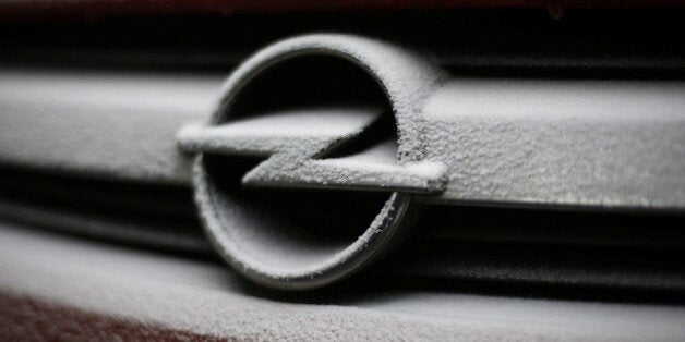 Snowflakes are seen on the badge of an Opel car in Warsaw, Poland December 17, 2016. REUTERS/Kacper Pempel