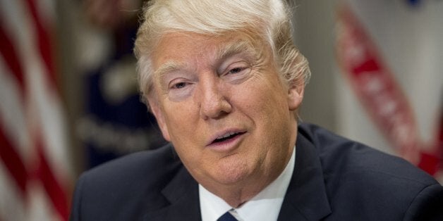 US President Donald Trump speaks during a meeting with teachers, school administrators and parents in the Roosevelt Room of the White House in Washington, DC, February 14, 2017. / AFP / SAUL LOEB (Photo credit should read SAUL LOEB/AFP/Getty Images)