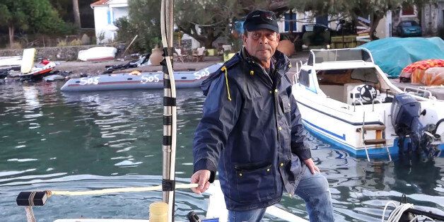 Images of the local fisherman in the tiny sea village Skala Sikamias, Thanasis Marmarinos, Greece, on 23 January 2017. He is saving refugees since 2005. Instead of fish, he pulled out people. In 2014 and 2015 he almost left his job to save refugees sacrificing personal and financial issues. Day or night he was saving refugees with his little fishing boat, Agios (Saint) Nikolaos. Many times he was just guiding the boats but other times collecting people or dead bodies. His boat was destroyed by the severe snow storms in Greece during January of 2017. Mr. Marmarinos was also nominated for the Nobel peace prize. (Photo by Nicolas Economou/NurPhoto via Getty Images)