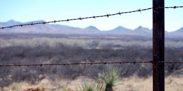Barbed-wire fence at Mexican border in Arizona to prevent cattle - but not people - from crossing