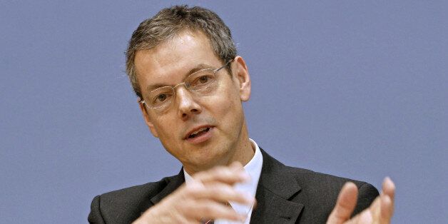 GERMANY - NOVEMBER 07: Peter Bofinger, a member of the German council of economic experts, talks at a...
