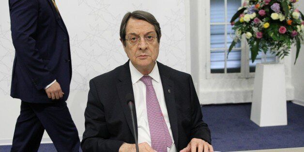 VALLETTA, MALTA - FEBRUARY 3: Greek-Cypriot leader Nicos Anastasiades is seen during an informal European Union summit with the attendance of European Union delegates and heads of states on February 3, 2017 at Grandmaster's Palace in Valletta, Malta. European Union leaders will discuss illegal immigration into Europe. (Photo by Dursun Aydemir/Anadolu Agency/Getty Images)