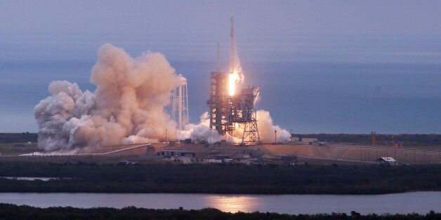 A SpaceX Falcon9 rocket blasts off Sunday, Feb. 19, 2017 from the Kennedy Space Center. Pad39A was the launch site of a rocket that carried the first U.S. astronauts to the moon. It was also the site of the last space shuttle mission in 2011. (Red Huber/Orlando Sentinel/TNS via Getty Images)