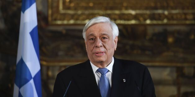 Greek President Prokopios Pavlopoulos stands during a press conference at the University of Coimbra in Coimbra on January 30, 2017. / AFP / PATRICIA DE MELO MOREIRA (Photo credit should read PATRICIA DE MELO MOREIRA/AFP/Getty Images)