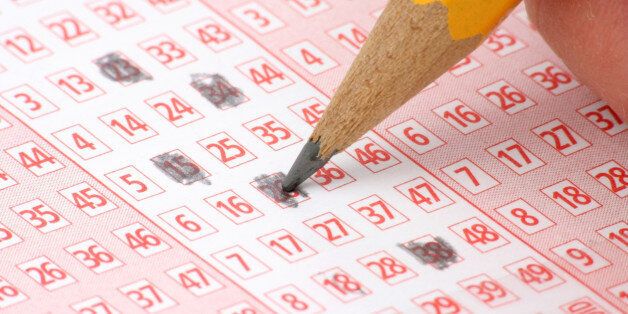 Lottery Ticket and pencil close up shot