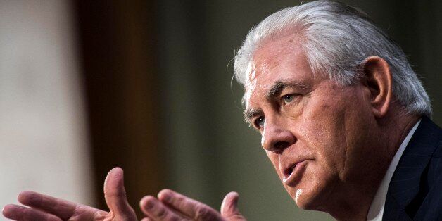 WASHINGTON, DC - Former Exxon Mobile Executive Rex Tillerson appears before the Senate Committee on Foreign Relations for his confirmation hearing for the post of Secretary of State on Capitol Hill in Washington, DC Wednesday January 11, 2017. (Photo by Melina Mara/The Washington Post via Getty Images)