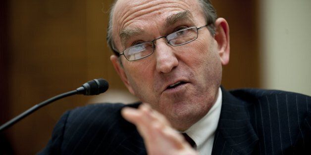 Senior Fellow for Middle Eastern studies at the council on Foreign Relations Elliott Abrams testifies before the House Foreign Affairs Committee on Capitol Hill in Washington, DC, February 9, 2011 on the recent developments in Egypt and Lebanon. AFP PHOTO/Jim WATSON (Photo credit should read JIM WATSON/AFP/Getty Images)