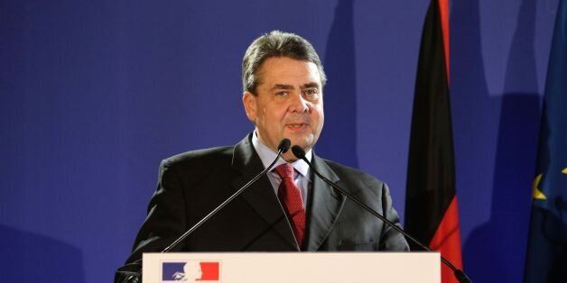 German Foreign Minister Sigmar Gabriel speaks during a joint press conference with his French counterpart in Paris on January 28, 2017.Gabriel, who was appointed foreign minister on January 27, is on his first trip as foreign minister. / AFP / GEOFFROY VAN DER HASSELT (Photo credit should read GEOFFROY VAN DER HASSELT/AFP/Getty Images)