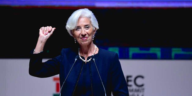 IMF Managing Director Christine Lagarde gestures as she speaks during a session of the APEC CEO Summit, part of the broader Asia-Pacific Economic Cooperation (APEC) Summit in Lima on November 18, 2016.Asia-Pacific leaders were urged on November 18 to defend free trade from rising protectionism after the election victory of Donald Trump stoked fears that years of tearing down barriers to global commerce could be reversed. / AFP / MARTIN BERNETTi (Photo credit should read MARTIN BERNETTI/AFP/Getty Images)