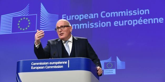 Frans Timmermans, First Vice-President of the European Commission in charge of Better Regulation, Inter-Institutional Relations, the Rule of Law and the Charter of Fundamental Rights gives a press conference after the Read-out of the college meeting at the EU Headquarters in Brussels, on February 8, 2017. / AFP / JOHN THYS (Photo credit should read JOHN THYS/AFP/Getty Images)