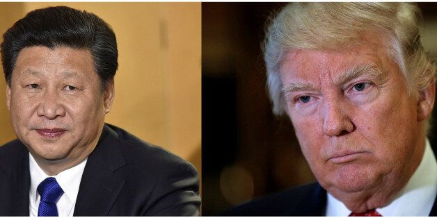 A combination of file photos showing Chinese President Xi Jinping (L) in London's Heathrow Airport, October 19, 2015 and (R) U.S. President Donald Trump listening to questions from reporters in New York, U.S., January 9, 2017. REUTERS/Toby Melville/Mike Segar/File Photos TPX IMAGES OF THE DAY