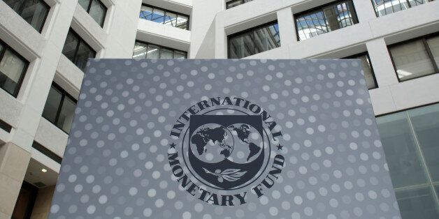 International Monetary Fund logo is seen inside the headquarters at the end of the IMF/World Bank annual meetings in Washington, U.S., October 9, 2016. REUTERS/Yuri Gripas