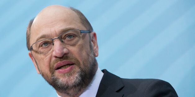 GERMANY, BERLIN - JANUARY 30: Martin Schulz, Chancellor candidate of the SPD for the Bundestag elections in the autumn of 2017, during his first press conference. (Photo by Ulrich Baumgarten via Getty Images)