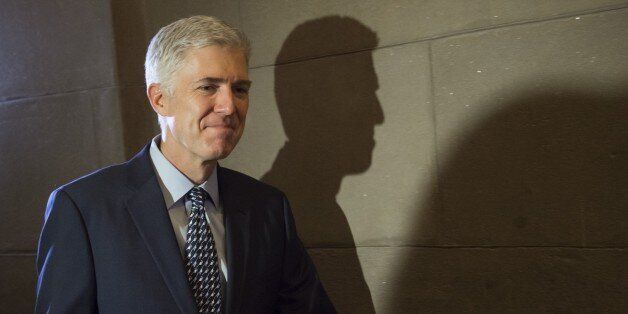 Supreme Court nominee Judge Neil Gorsuch arrives for a meeting at the US Capitol in Washington, DC, February 2, 2017. / AFP / SAUL LOEB (Photo credit should read SAUL LOEB/AFP/Getty Images)