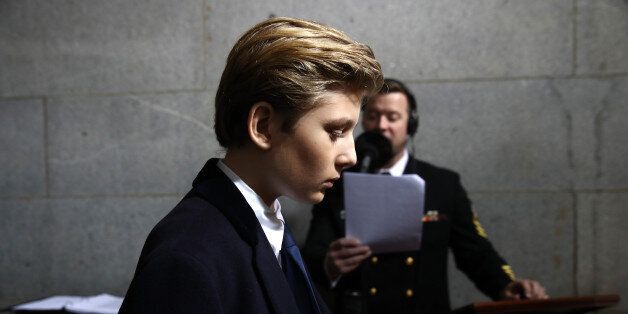 Barron Trump arrives on the West Front of the U.S. Capitol in Washington, D.C., U.S., January 20, 2017. REUTERS/Win McNamee/Pool
