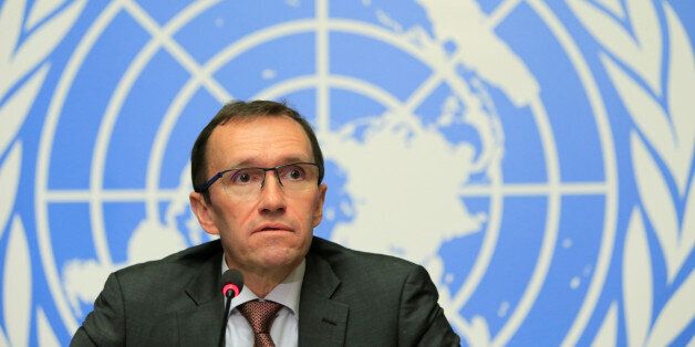 U.N. Special Advisor on Cyprus Espen Barth Eide speaks during a news conference in Geneva, Switzerland January 13, 2017. REUTERS/Pierre Albouy
