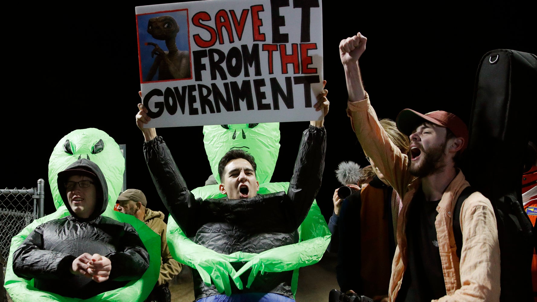 Dozens Of People Gather At Area 51 Gate — But No Aliens Yet