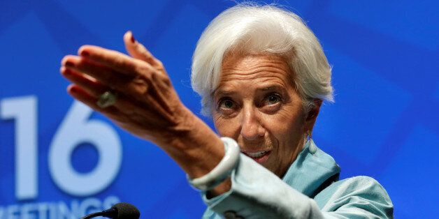 International Monetary Fund (IMF) Managing Director Christine Lagarde gestures at a news conference during the IMF/World Bank annual meetings in Washington, U.S., October 8, 2016. REUTERS/Yuri Gripas