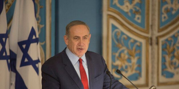 JERUSALEM, ISRAEL - JANUARY 26: (ISRAEL OUT) Israel's Prime Minister Benjamin Netanyahu speaks to members of the diplomatic corps in Israel in the Yad Vashem Synagogue on January 26, 2017 in Jerusalem, Israel. Thousands of people will come together today to remember and honour the millions killed in the Holocaust and mark the 71th anniversary of the liberation of Auschwitz by Soviet troops on 27th January, 1945. Auschwitz was among the most notorious of the concentration camps run by the Nazis during WWII and whilst it is impossible to put an exact figure on the death toll it is alleged that over a million people lost their lives in the camp, the majority of whom were Jewish. (Photo by Lior Mizrahi/Getty Images)