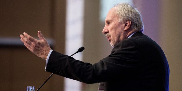 Ewald Nowotny, governor of Austria's central bank and European Central Bank (ECB) governing council member, gestures while speaking during the Euromoney Central And Eastern European Forum, in Vienna, Austria, on Tuesday, Jan. 17, 2017. The conference traditionally gathers over 1000 issuers, investors and policy makers from both inside and outside the central and eastern European area to discuss the outlook for the regions economies. Photographer: Akos Stiller/Bloomberg via Getty Images